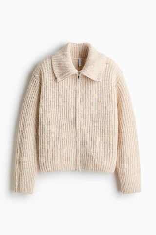 H & M - Cardigan with Zipper - Brown | H&M (US + CA)