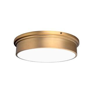 WAC Lighting York 12 in. 1-Light 3000K Aged Brass LED Flush Mount FM-45012-AB - The Home Depot | The Home Depot