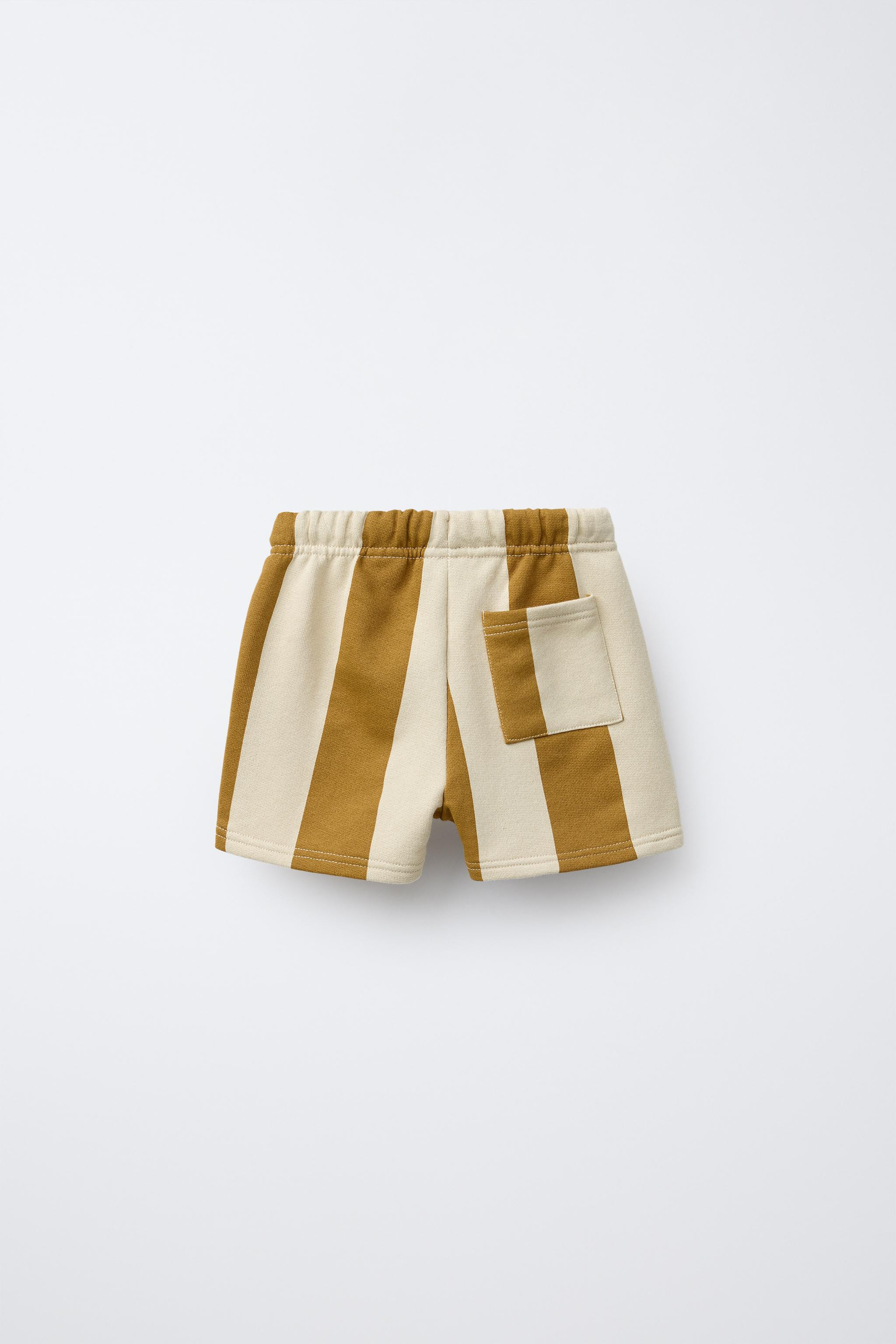 EMBROIDERED TEXT STRIPED SHORTS | Zara US