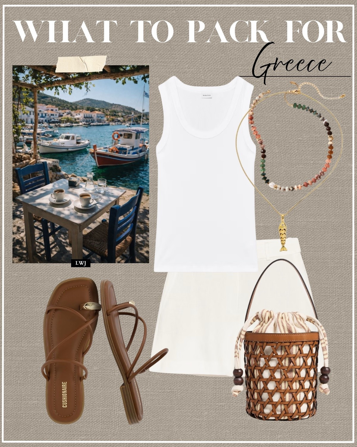 What to pack for Greece 

Summer travel / summer outfits / Greece outfits / white aritzia tank top / aritzia lodge shorts / strappy sandals / amazon / mini woven bucket purse / trendy necklaces / lunch outfit

#LTKootd #LTKTravel