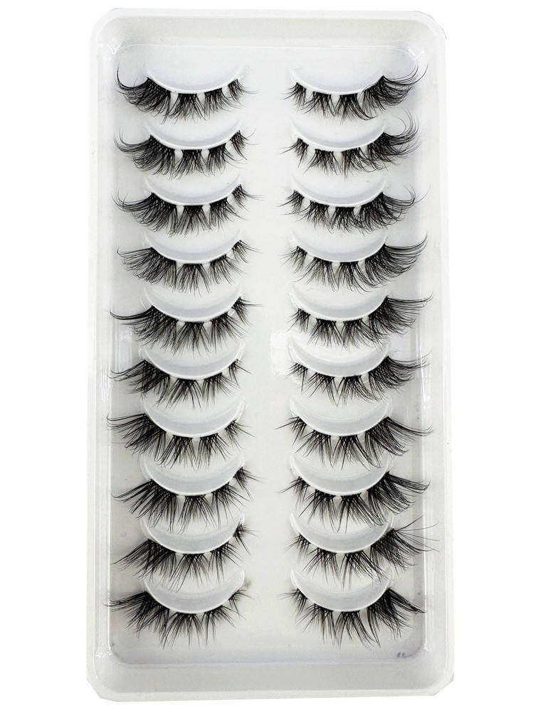 HBZGTLAD 10pairs Faux Mink Eyelashes With Invisible Band, Natural-looking And Transparent-stem Fa... | SHEIN