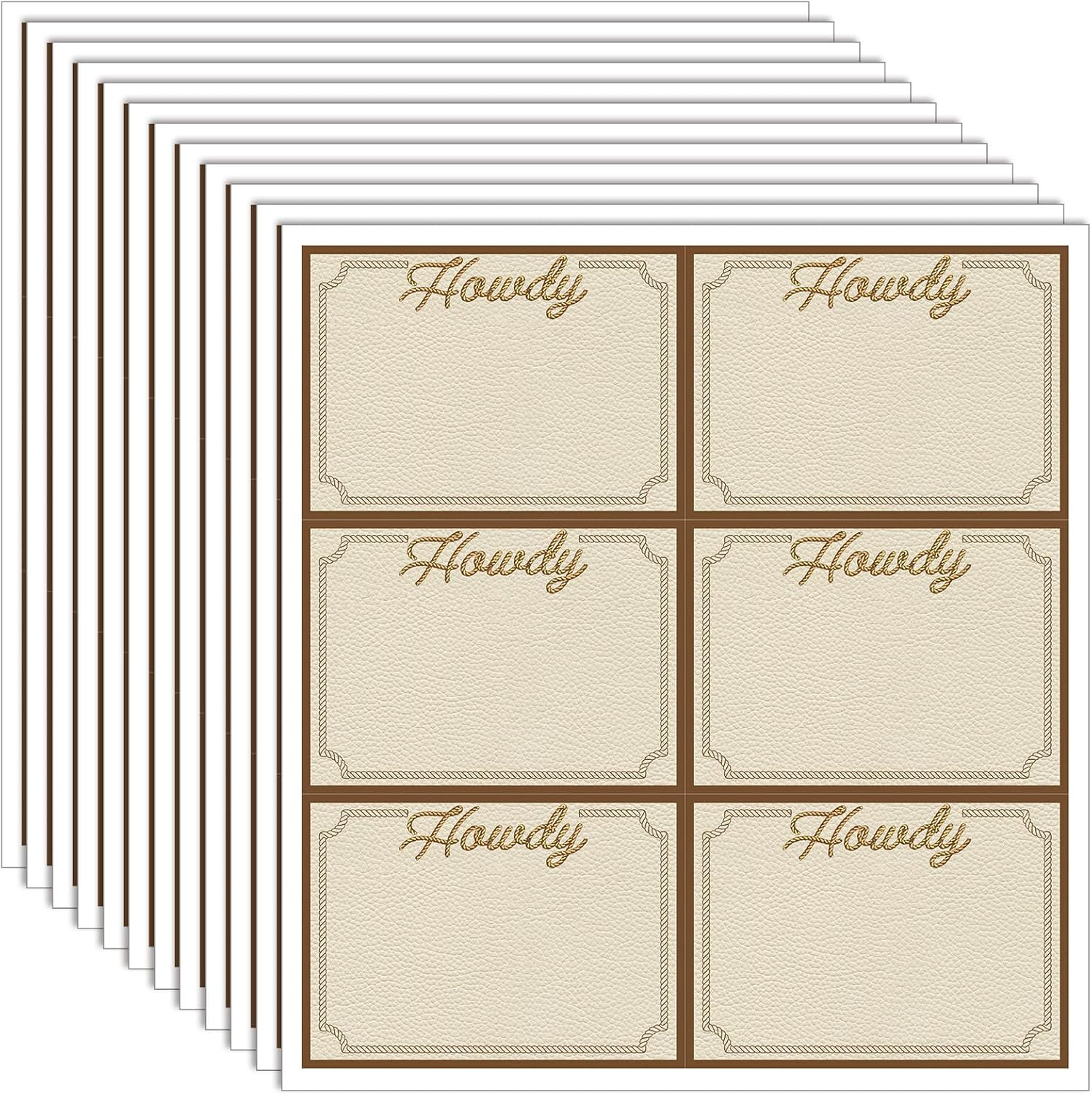 200 Pcs Western Cowboy Name Tag Stickers, 2.5 x 3.5 Inch | Amazon (US)