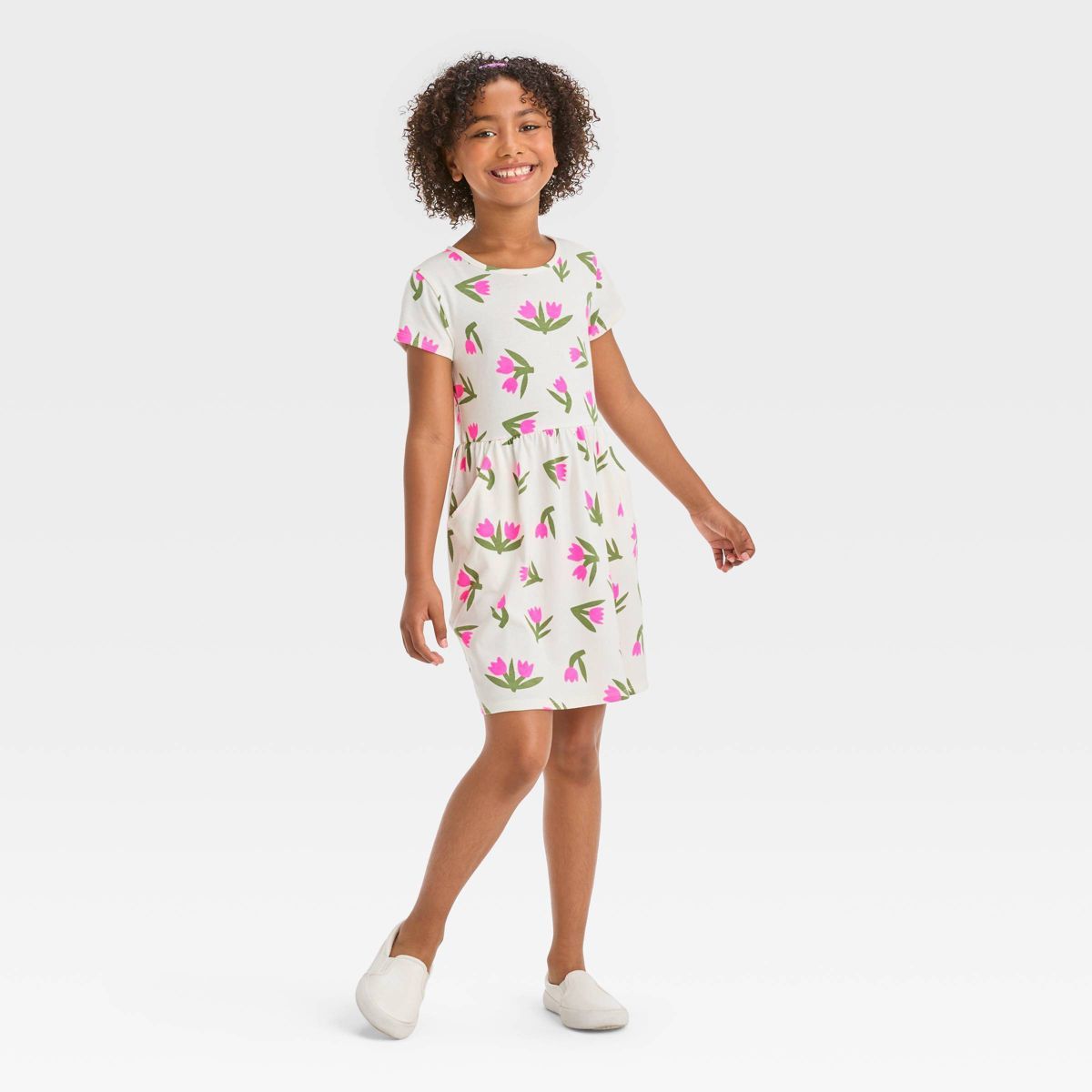 Girls' Short Sleeve Knit Dress - Cat & Jack™ | Target