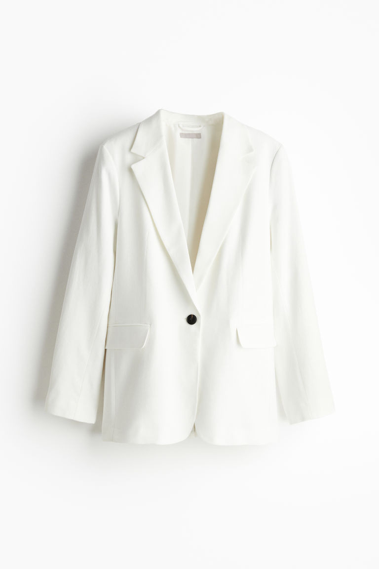 H & M - Linen-blend Blazer - White | H&M (US + CA)