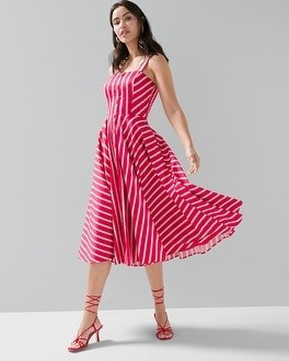 Button Front Fit & Flare Midi Dress | White House Black Market