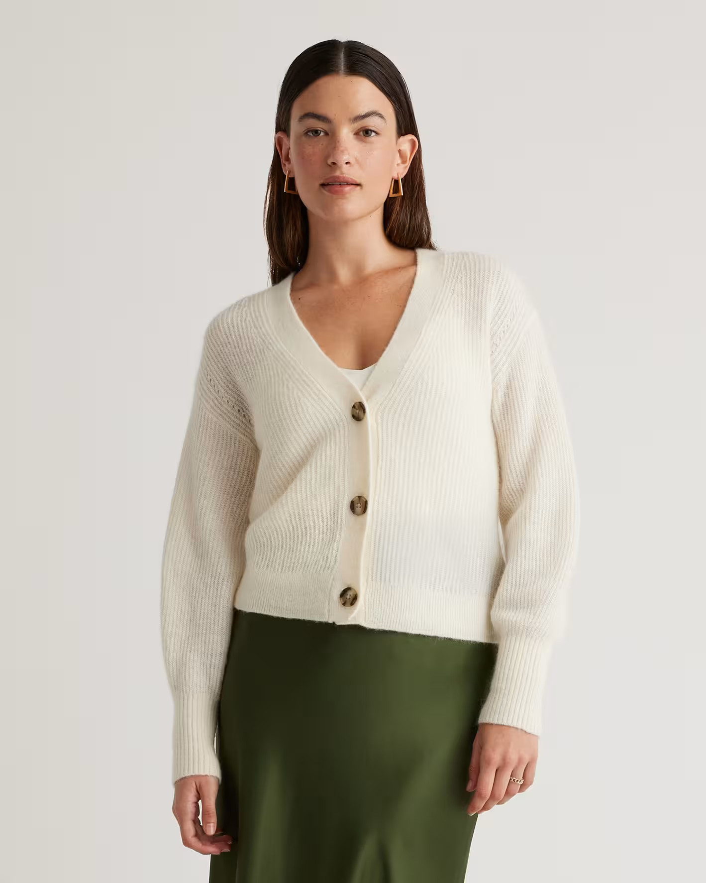 Alpaca Cardigan Sweater | Quince in Ivory | Quince