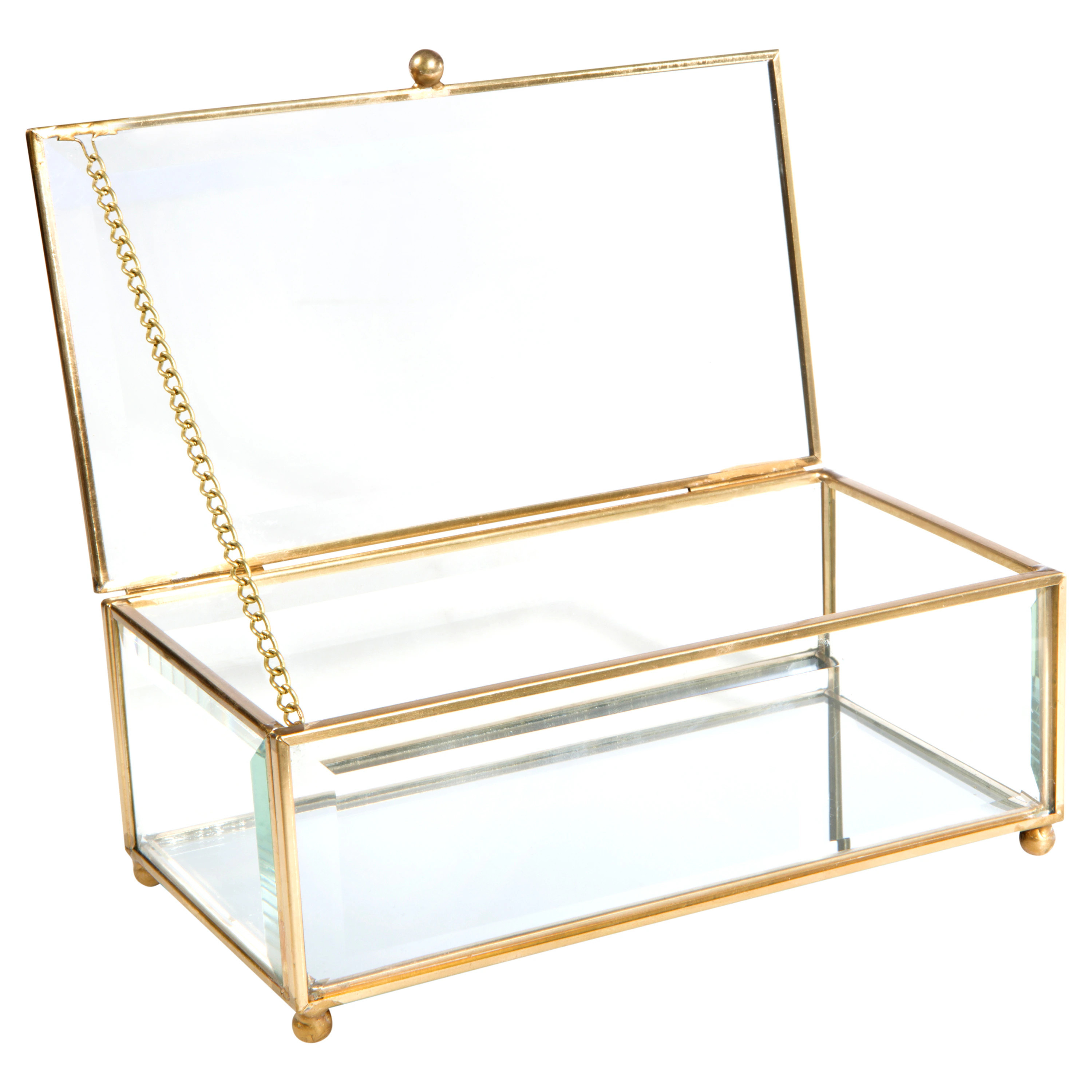 Home Details Gold Glass Casual Decorative Box | 27163-GOLD | Lowe's