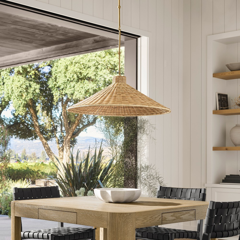 Carmel Rattan Tapered Pendant | Williams-Sonoma