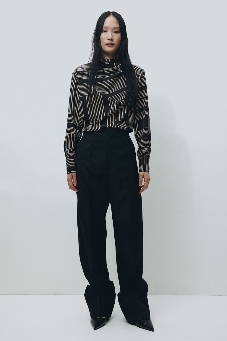 Blusa de sarga - Negro/Estampado - MUJER | H&M ES | H&M (FR, IT, ES, PT, BE)