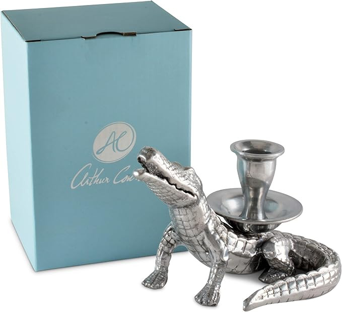 Arthur Court Aluminum Metal Alligator Candle Holders/Candlestick Gator - Outdoor Table or Formal ... | Amazon (US)