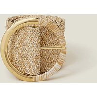 Accessorize Thick Raffia Buckle Belt Natural - Accessorize - Size: S-M | JD Williams (UK)