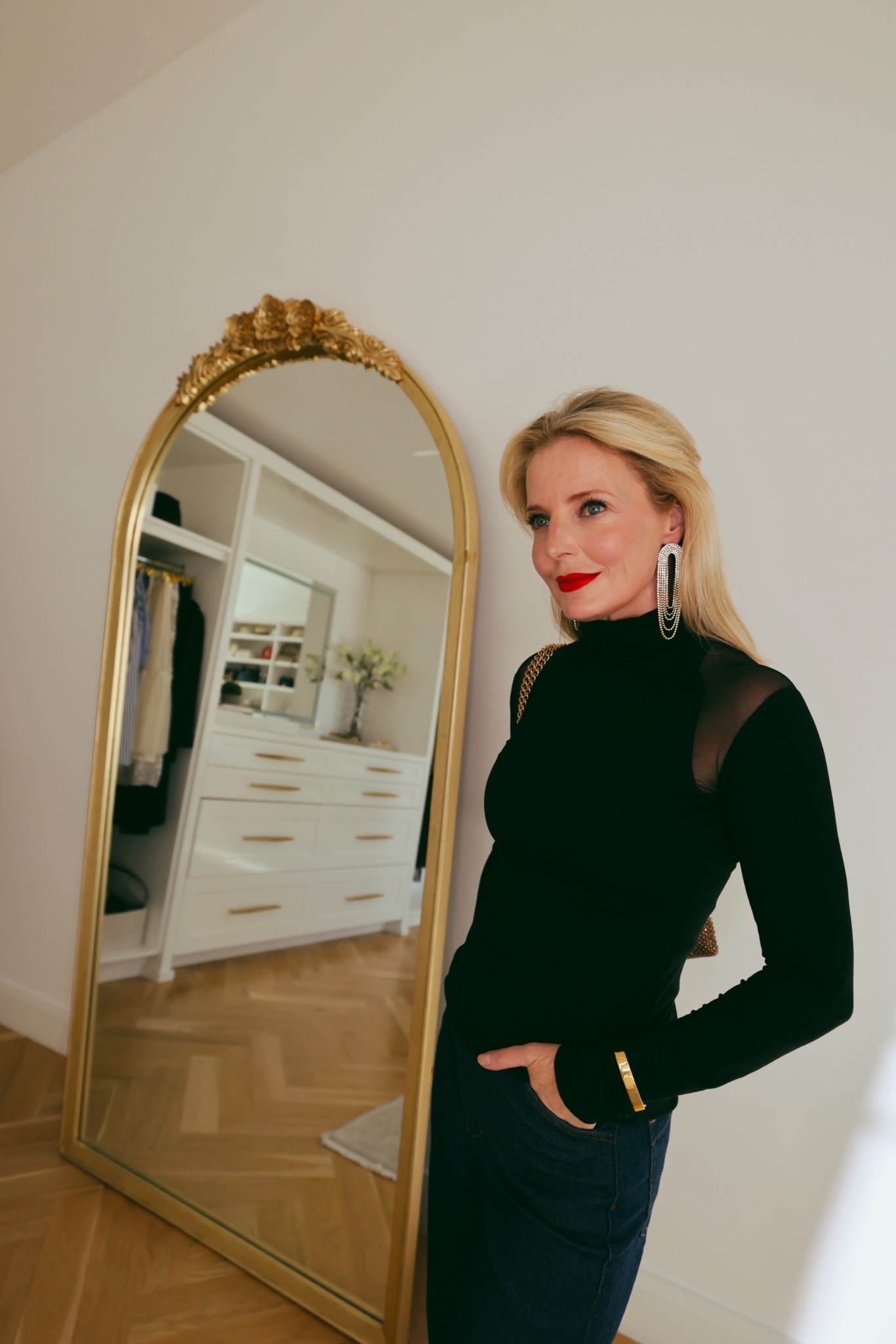 Adding just a simple festive accessory can instantly transform an outfit to holiday-ready ✨ For your more casual events and dinners this season, it’s fun to add a festive touch to your simple dressy jeans and black top look. 

#LTKootd #LTKHoliday #LTKSeasonal