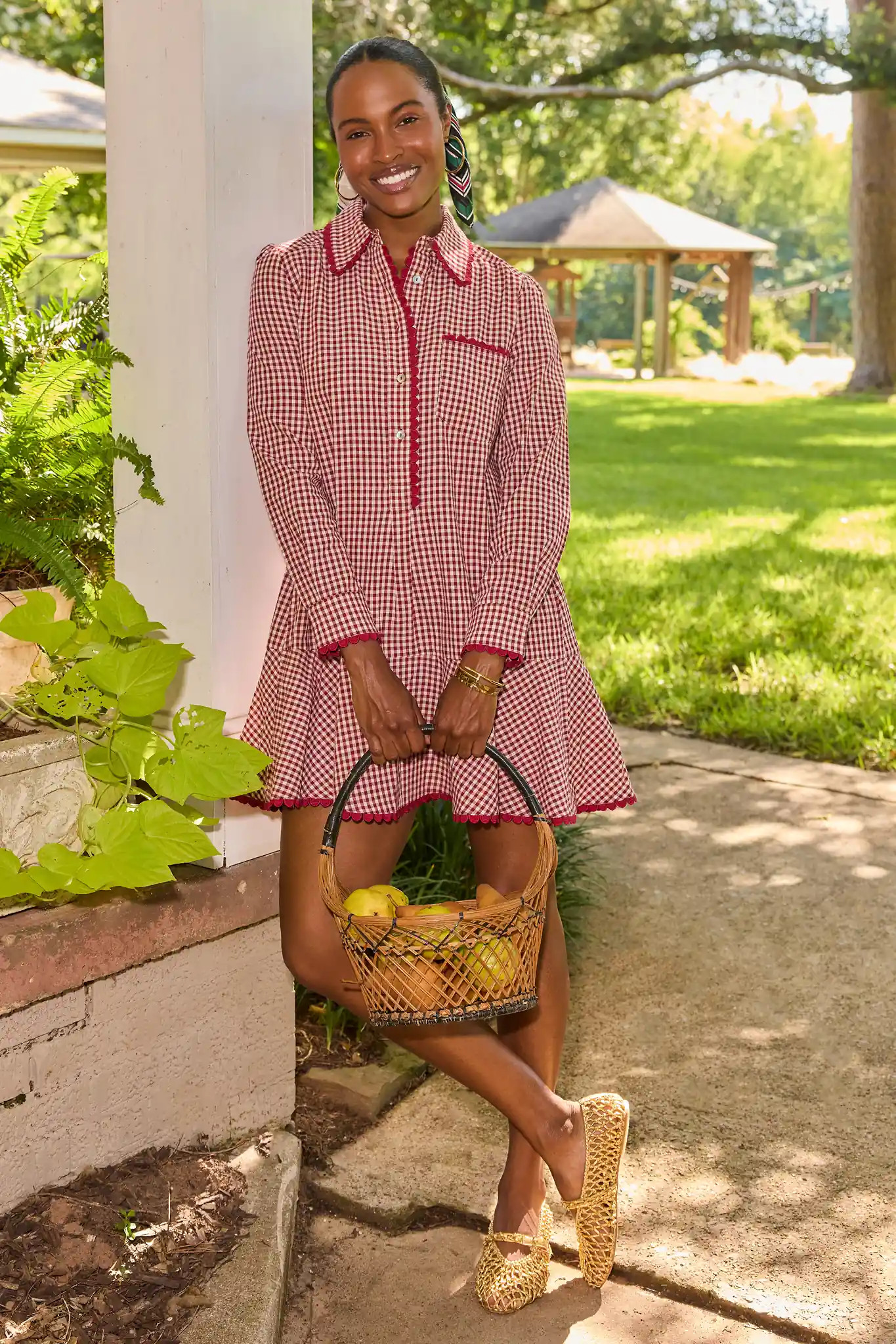 Meagan Red Gingham Drop Waist Dress | Avara