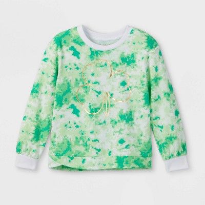 Girls' 'St. Patrick's Day Tie-Dye' Pullover Sweatshirt - Cat & Jack™ Green | Target