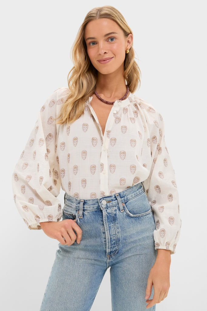 Orchid Echo Cotton Jacquard Sawyer Blouse | Tuckernuck (US)
