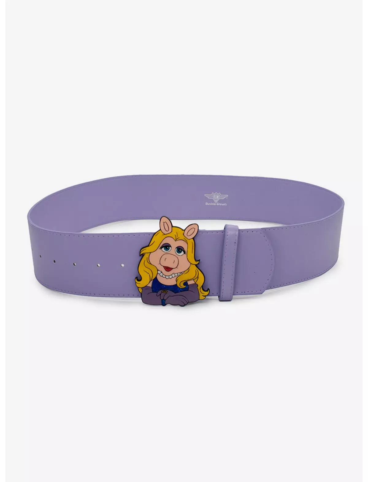 Disney The Muppets Miss Piggy Glitter Enamel Buckle Vegan Leather Belt | Hot Topic