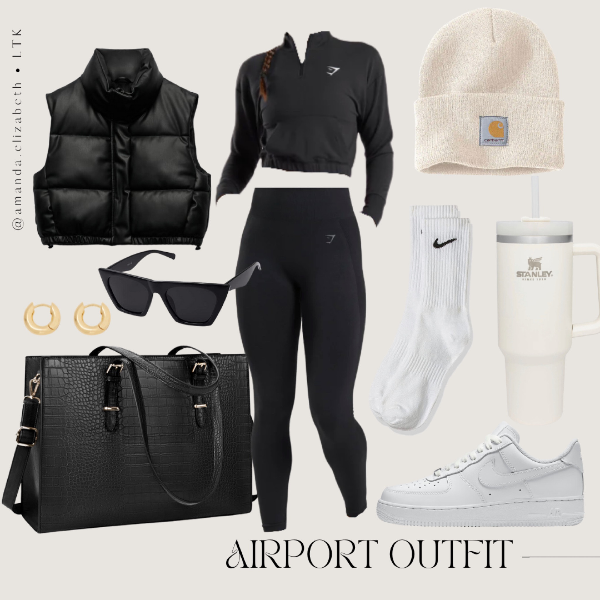 comfortable, minimal, stylish + simple airport travel outfit 🖤

#LTKtravel #LTKstyletip #LTKunder100