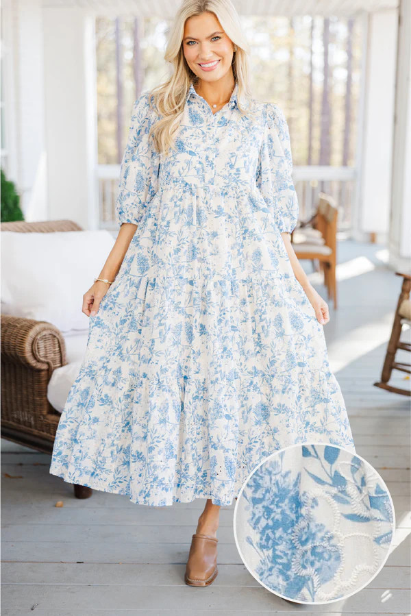 Love Found Blue Toile Midi Dress | The Mint Julep Boutique