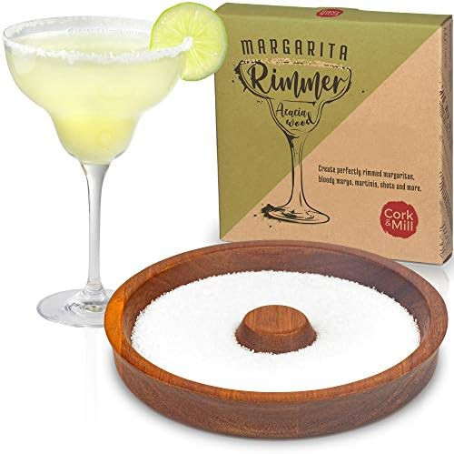 Cork & Mill Margarita Salt Rimmer, Acacia Wood Glass Rimmer, Sugar and Salt Rimmer for Wide Glass... | Amazon (US)
