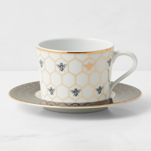 Honeycomb Cups & Saucers, Set of 4 | Williams-Sonoma