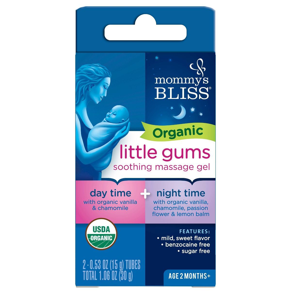 Mommy's Bliss Organic Little Gums Soothing Massage Gel Day & Night Combo - 2ct/1.06oz | Target