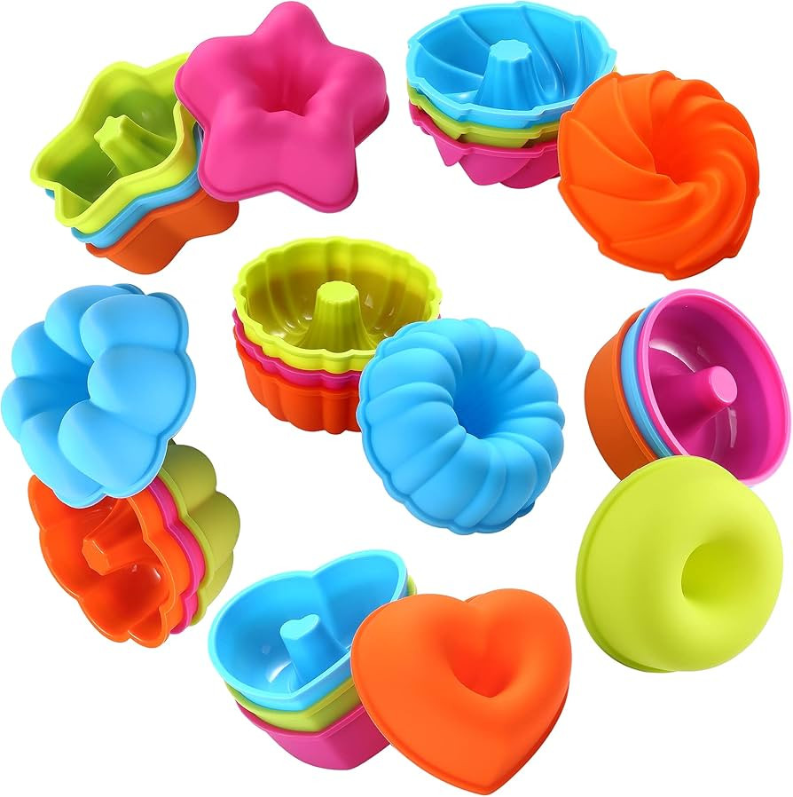 To encounter 24Pack Silicone Molds, Nonstick 2 3/4 inches Donut Mold, Baking Cups, Donut/ Bagel P... | Amazon (US)