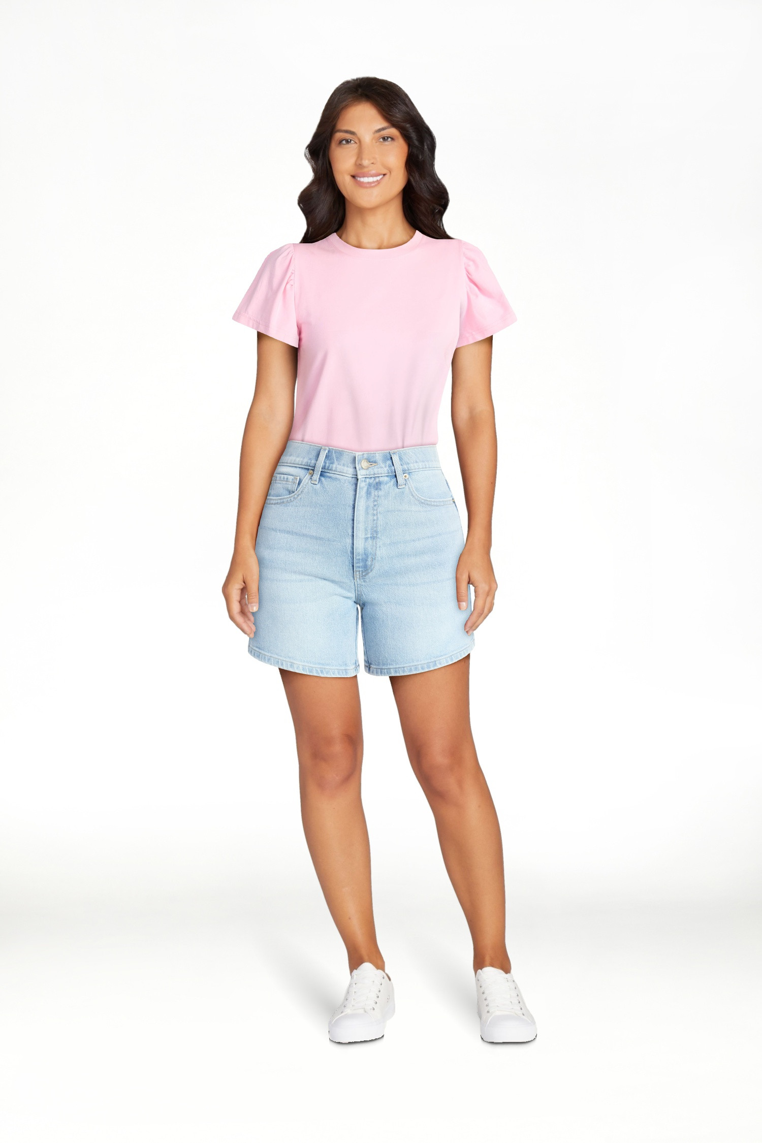 Time and Tru Women's High Rise Denim Shorts, 5" Inseam, Sizes 0-20 | Walmart (US)