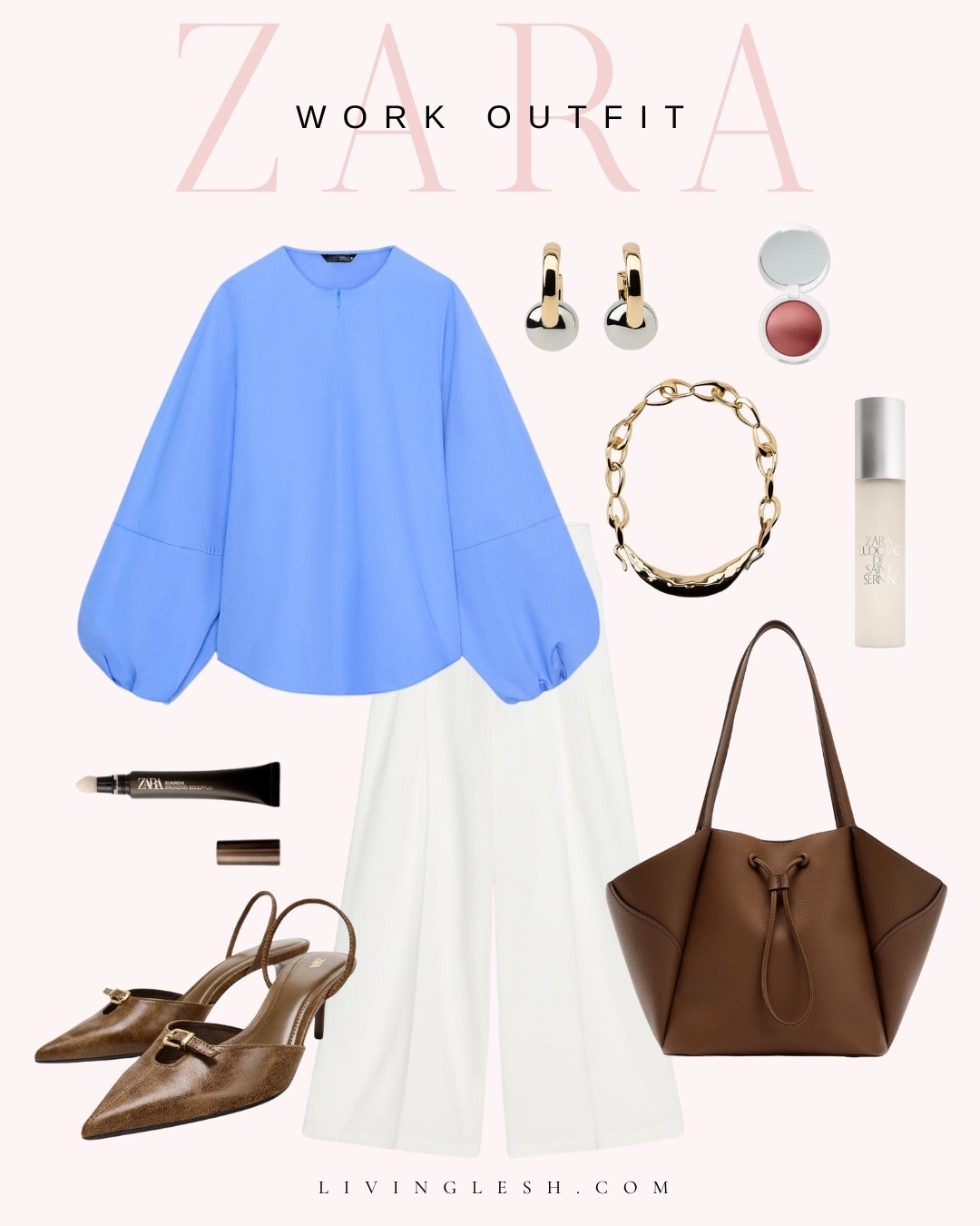 Zara | Zara outfit | Workwear | Work outfit | Work pants | Trousers | Blouse | Heel | Kitten heels | Tote | Purse | Zara fashion | Zara beauty

#LTKootd #LTKFindsUnder100 #LTKWorkwear