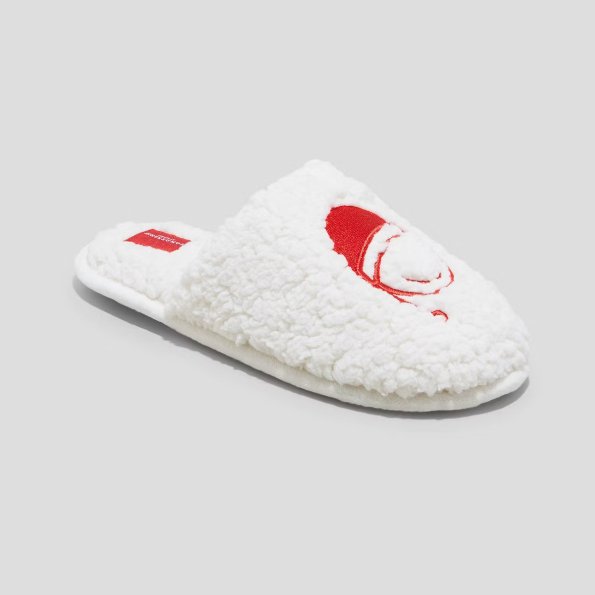 Women's Holiday Santa Happy Face Scuff Slippers - Wondershop™ Cream | Target