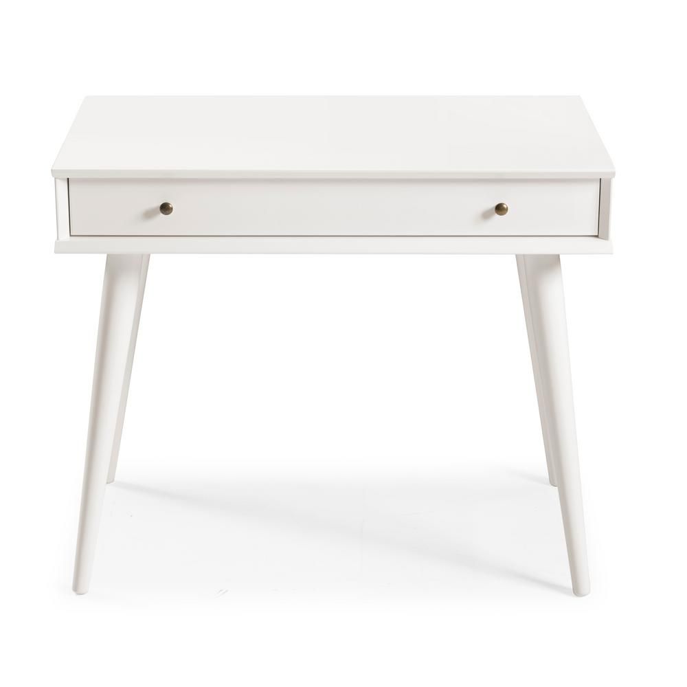 Camaflexi Mid-Century 1-Drawer White Desk | The Home Depot