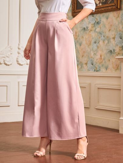 SHEIN High Waist Double Breasted Wide Leg Pants | SHEIN