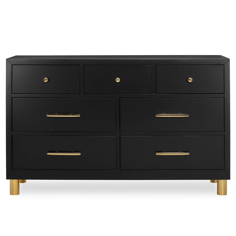 evolur Loft Double Dresser/6 Drawers/Modern Style in Black - Walmart.com | Walmart (US)