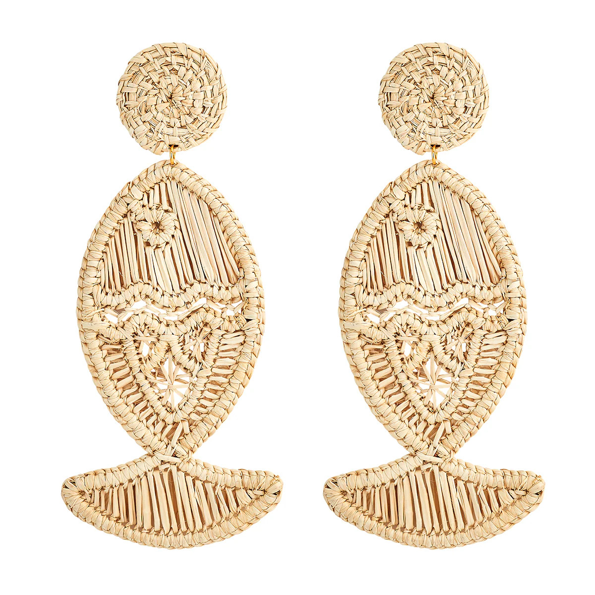 Rattan Fish Earring - Natural | ASHA by ADM