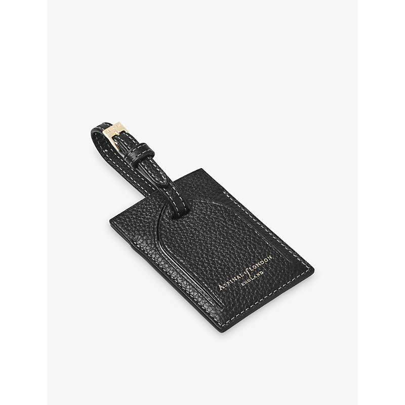 Aspinal Of London Black Hudson Leather Luggage Tag | Selfridges