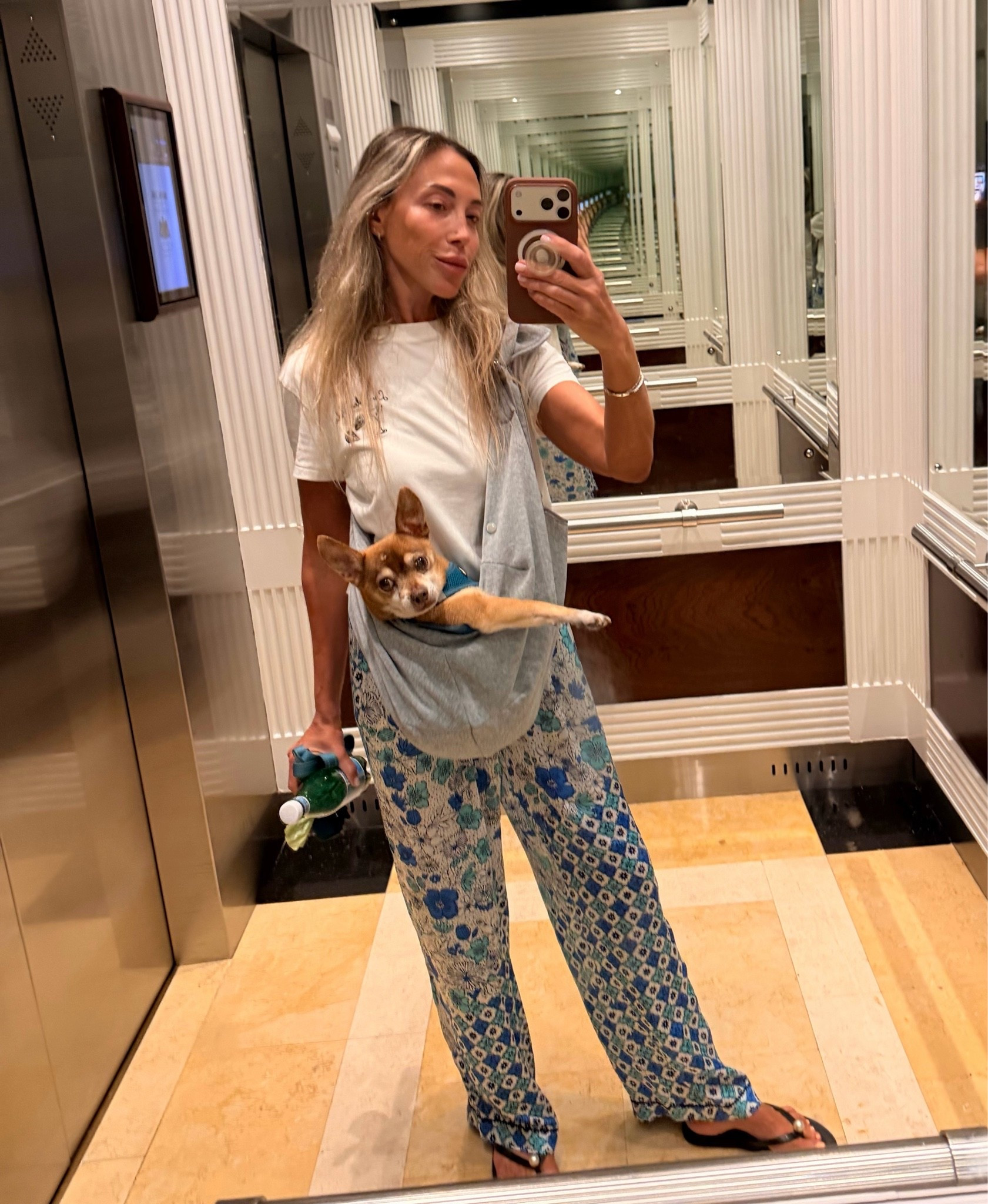 Poupette St Barth floral wide-leg pants in a blue and white print.

#LTKootd #LTKOver40 #LTKselfcare