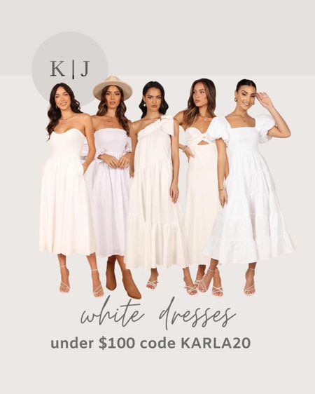 White dresses under $100 use code KARLA20 for 20% OFF 

Spring dresses, bridal dresses, vacation dresses, summer dresses. 

#LTKunder100 #LTKtravel #LTKwedding