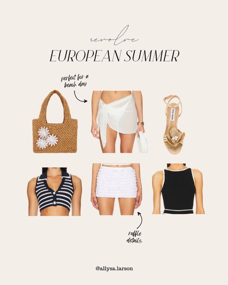 Revolve finds, European summer outfit, white skirt, mini skirt, neutral style, vacation outfit 

#LTKShoeCrush #LTKSeasonal #LTKStyleTip