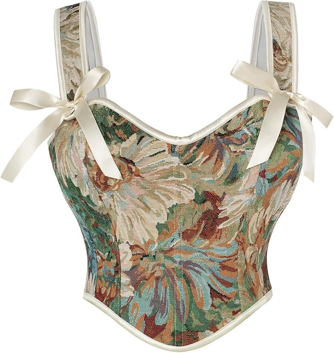 Scarlet Darkness Corset Tops for Women Sweetheart Neckline Floral Corset with Zipper Size 6-18 | Amazon (US)