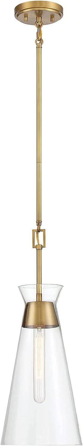 Savoy House 7-1831-1-322 Lakewood 1-Light Pendant in Warm Brass (8" W x 22" H) | Amazon (US)