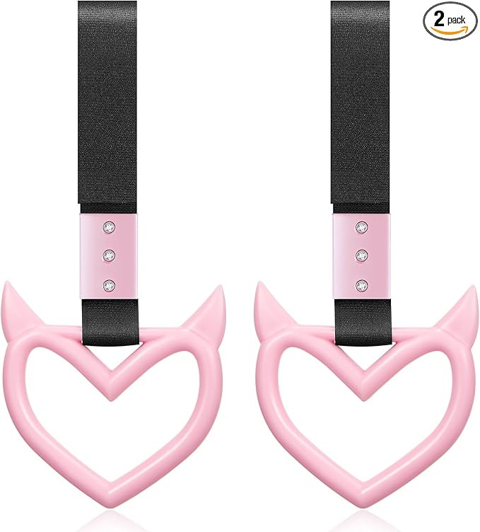 Fabbay 2 Pieces Heart Handle Keychains Car Accessory Heart Hand Strap Drift Charm for Car Interio... | Amazon (US)