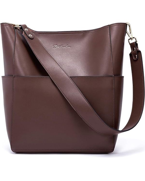 BOSTANTEN Women's Leather Designer Handbags Tote Purses Shoulder Bucket Bags | Amazon (US)