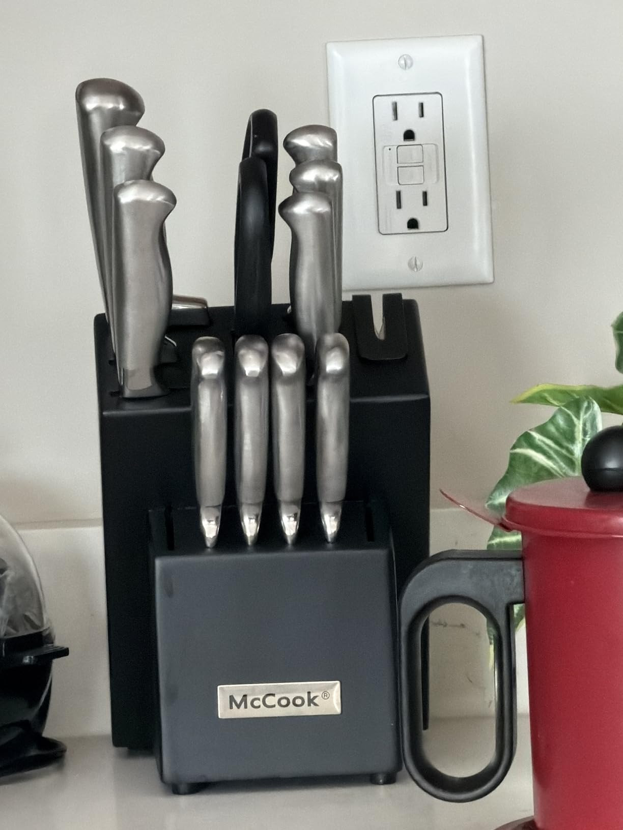 McCook® Knife Sets, German Stainless Steel Kitchen Knife Block Sets with Built-in Sharpener | Amazon (US)