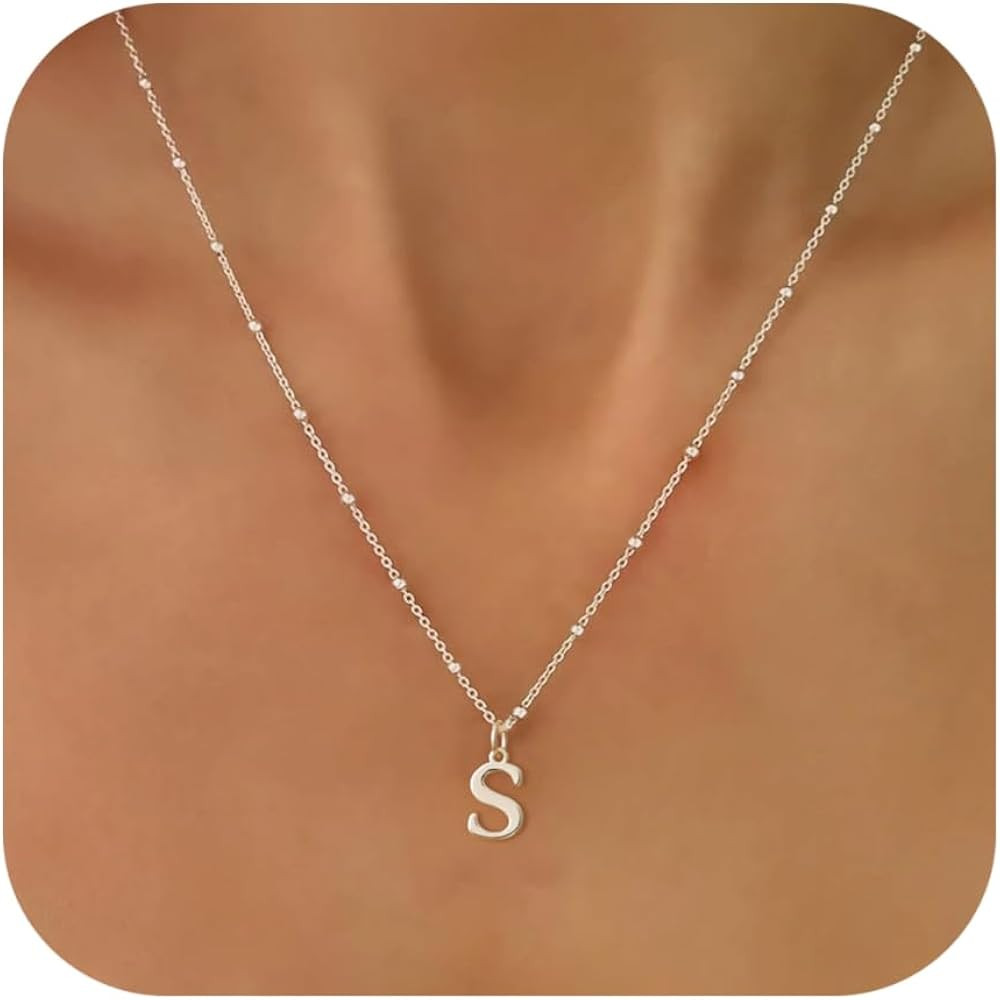 Initial Necklaces for Women Dainty 14k Gold Plated A-Z Letter Pendant Name Necklaces Cute Charm C... | Amazon (US)