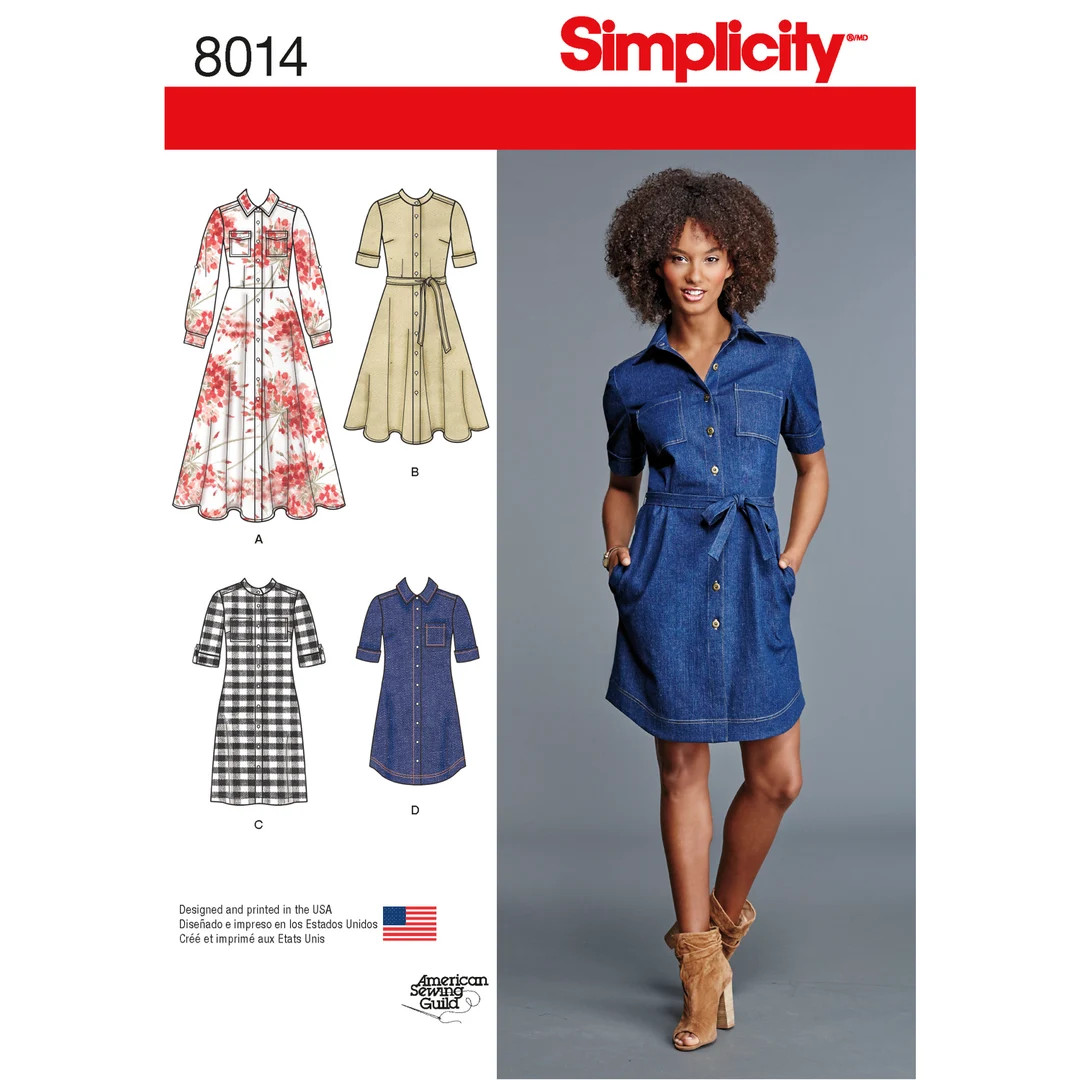 Misses Shirt Dress Simplicity Sewing Pattern 8014 - Etsy | Etsy (US)