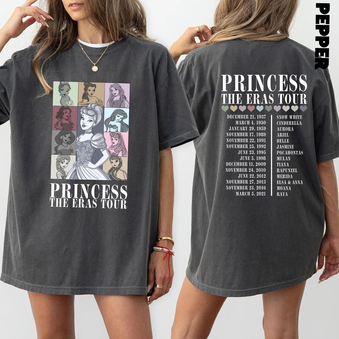 Comfort Colors® Princess the Eras Tour Shirt, Princess Tour Shirt, Vintage Disney Shirt, Disney ... | Etsy (US)