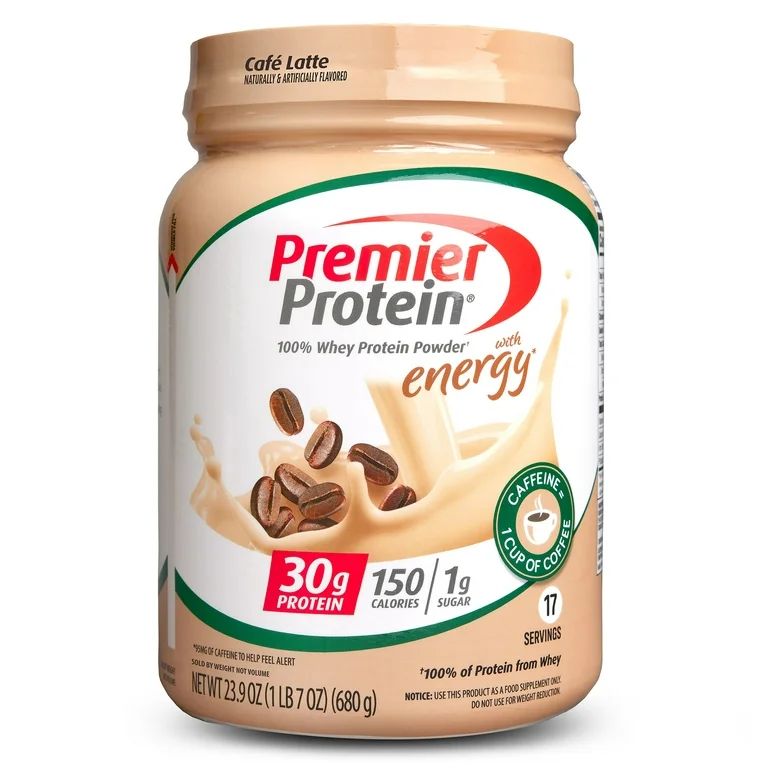 Premier Protein 100% Whey Protein Powder, Café Latte, 30g Protein, 23.9 oz, 1.5lb | Walmart (US)
