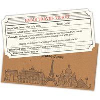 Paris Personalised Travel Ticket & Envelope. Themed Ticket Surprise Holiday Gift | Etsy (UK)