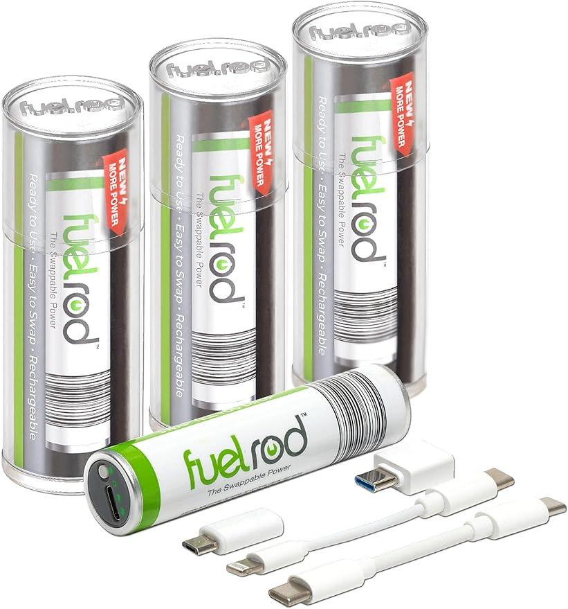 FuelRod USB-C Portable Charger Kit - Pack of 3- Includes All Cables & Adapters Compatible with Al... | Amazon (US)
