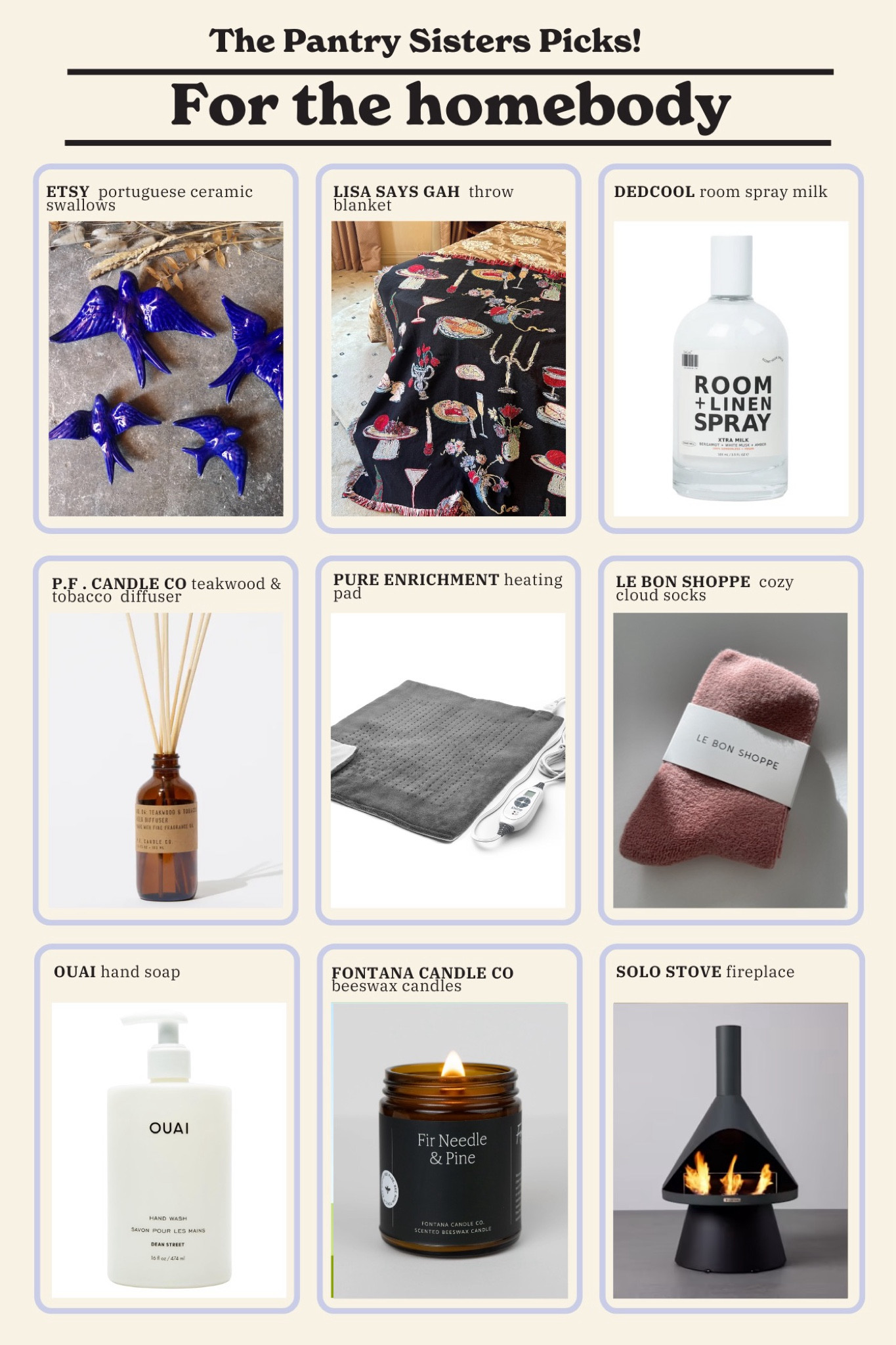 The Pantry Sisters Gift Guide: FOR THE HOMEBODYY

#LTKCyberWeek #LTKHoliday #LTKGiftGuide