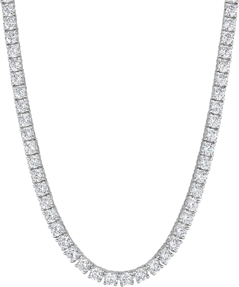 KISPER Tennis Necklace for Women 14K Gold Plated 3mm Cubic Zirconia Diamond Chain Adjustable 15-1... | Amazon (US)